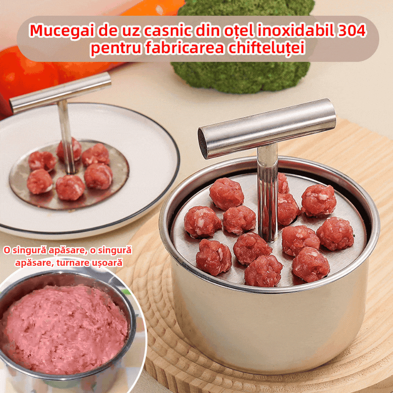 🍖🐟【Cumpărați 1 obțineți 1 gratuit】Formator din oțel inoxidabil pentru chiftele, ustensilă practică pentru bucătărie – ideal pentru chiftele de carne și pește