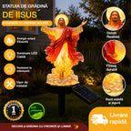 🔥🔱 Statuie de grădină cu Iisus iluminată cu energie solară