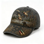【Stil Retro American】Șapcă de Baseball „Duck Hunting Wild & Ready”, Imprimeu Grafic Vânătoare de Rațe, Ajustabilă, Stil Vintage Outdoor (5 Culori) ✨
