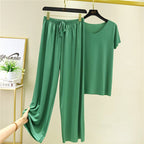 🏆【50%OFF】【M-4XL】Costum din două piese, pantaloni cu mâneci scurte noi, din mătase de gheață