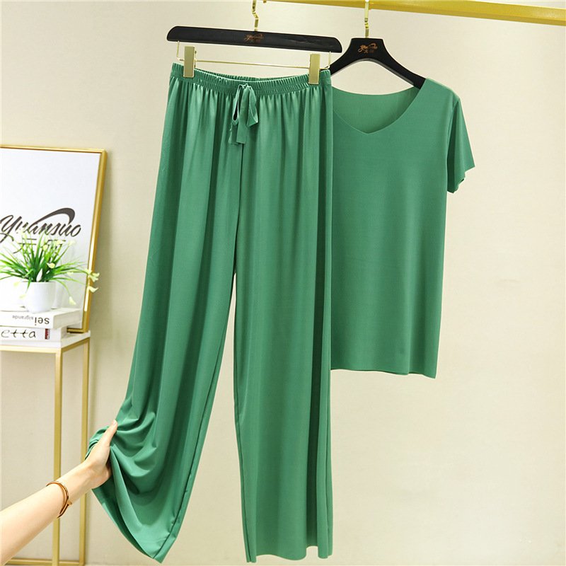 🏆【50%OFF】【M-4XL】Costum din două piese, pantaloni cu mâneci scurte noi, din mătase de gheață