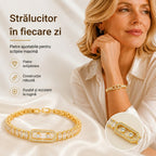 ✨ Reducere de 50% 🔷 Brățară aurie pentru femei cu zirconii 💫