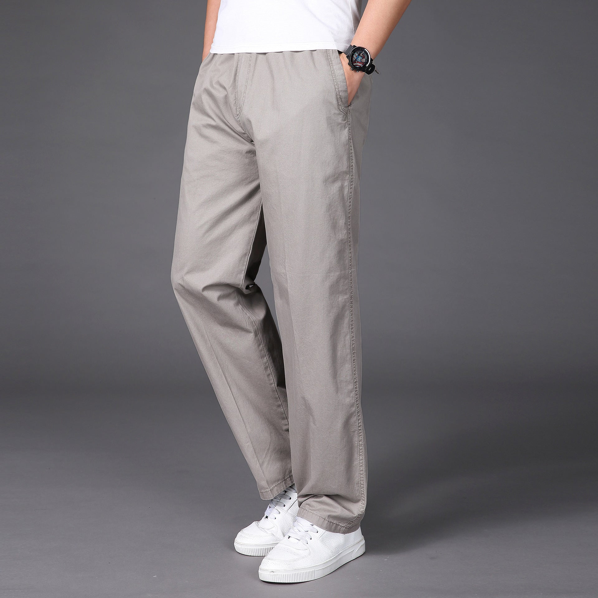 🏆【50-130KG】noi pantaloni drepti casual pentru bărbați de mărime mare