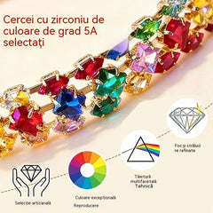✨Brățară cu zirconiu cubic geometric, în stil boem, colorată