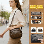 👜【Material din piele naturală premium】Geantă elegantă de umăr pentru femei