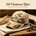 【Stil Retro American】Șapcă de Baseball „Duck Hunting Wild & Ready”, Imprimeu Grafic Vânătoare de Rațe, Ajustabilă, Stil Vintage Outdoor (5 Culori) ✨
