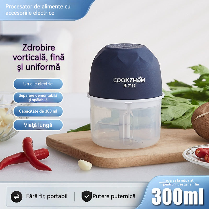 Mini Tocător Electric de Alimente, Fără Fir și Eficient