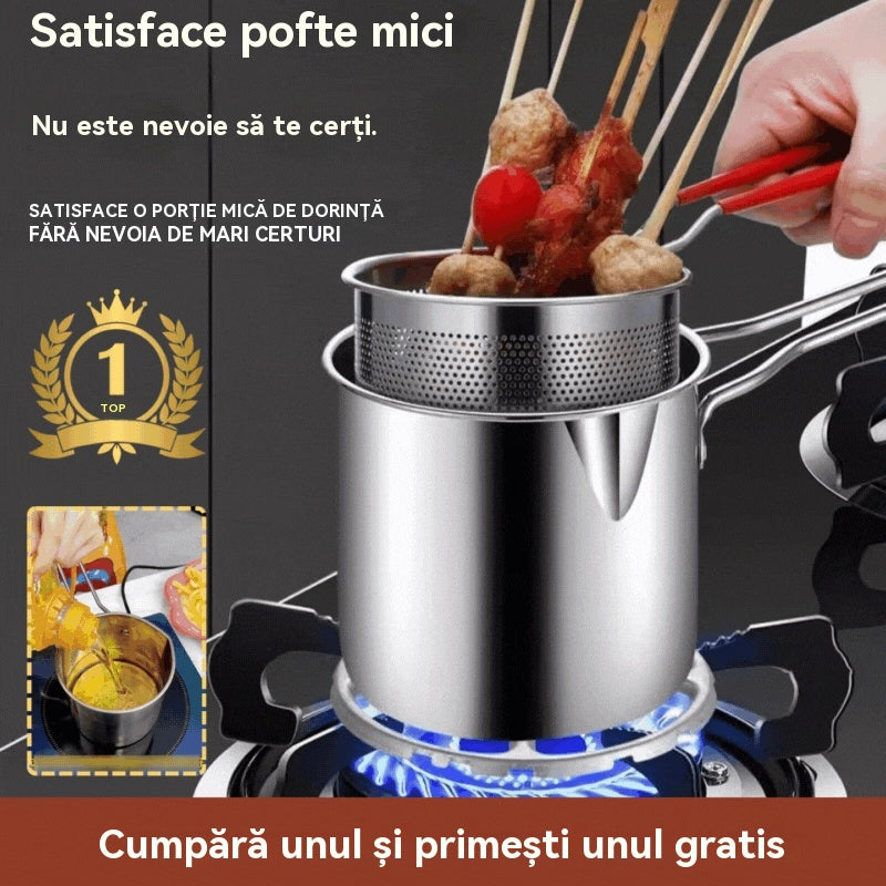 🍱🍢🍖Fgarui de tigaie din oțel inoxidabil
