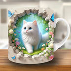 🎁Ceașcă de cafea creativă pentru pisică, cadou de sărbători