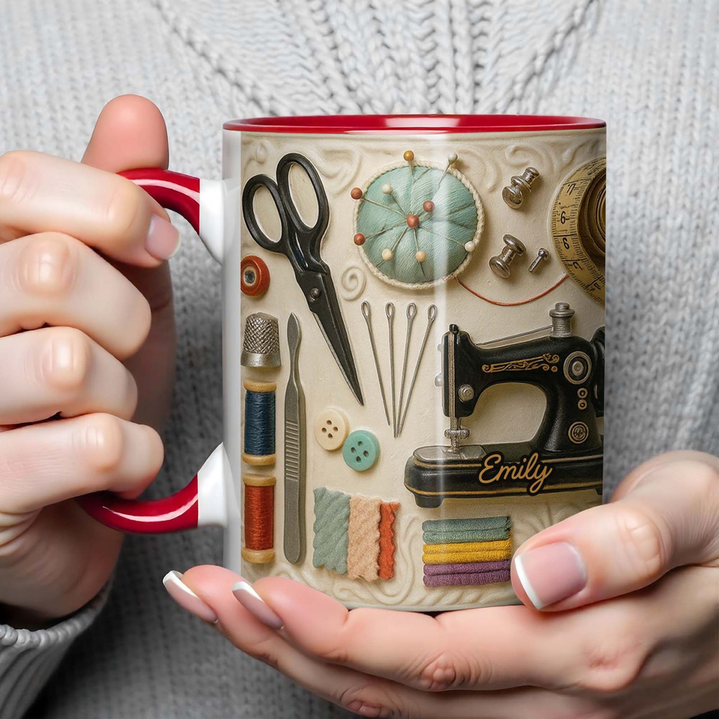 🧵☕ Cană pentru cusut: cadoul perfect pentru sufletele creative care iubesc cusutul