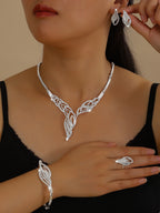 【Inel + Brățară + Cercei + Colier】Set de bijuterii în stil boho, creativ și unic, în stil minimalist.