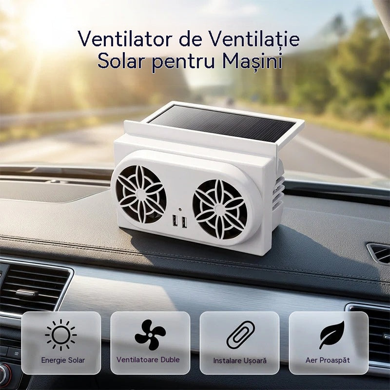 50% REDUCERE🌀Ventilator auto cu energie solară