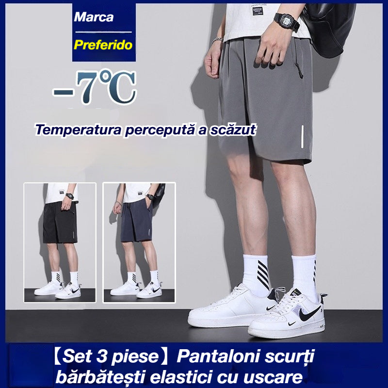 👖😎【Set 3 piese】【M-8XL】Pantaloni scurți bărbătești elastici cu uscare rapidă