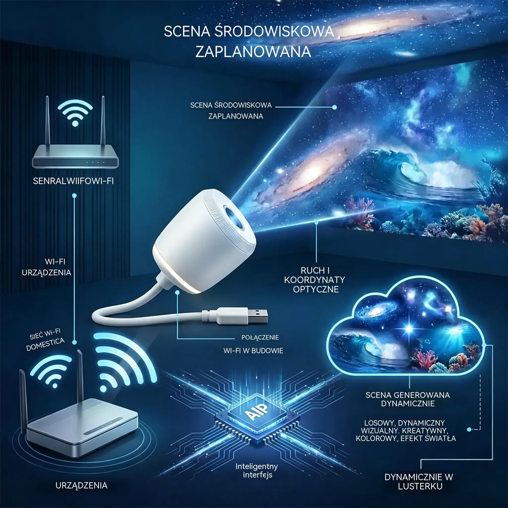 💡 Proiecție inteligentă de nouă generație: proiecție holografică 5D dinamică și inteligentă, de înaltă rezoluție.