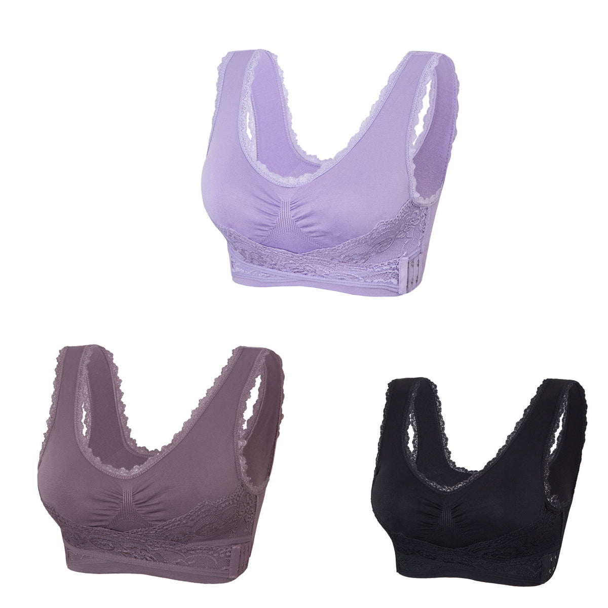 🔥【35kg-110kg】Sutien sport confort pentru somn din dantelă mărime plus (6 bucăți)>Potrivit femeilor peste 35 de ani (recomandat de medic)💕
