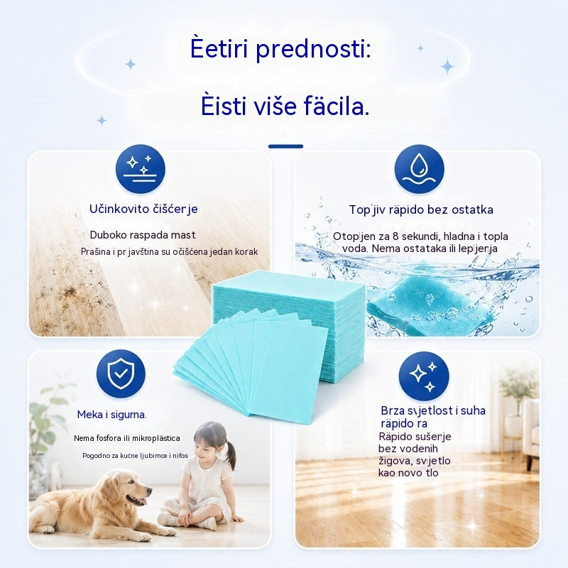 💦🏡【3 cutii, în total 90 de tablete】Șervețele solubile în apă pentru curățarea podelelor
