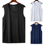 👕【Set de 3 bucăți】Maiouri bărbătești casual din material răcoros tip mătase de gheață ✅ Ușoare, respirabile și cu uscare rapidă