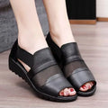 👡Sandale Elegante Franceze din Piele Naturală cu Toc Wedge