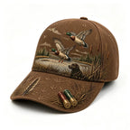 【Stil Retro American】Șapcă de Baseball „Duck Hunting Wild & Ready”, Imprimeu Grafic Vânătoare de Rațe, Ajustabilă, Stil Vintage Outdoor (5 Culori) ✨