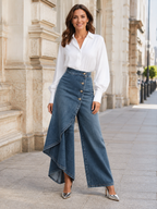 🥇Spodnie jeansowe damskie z wysokim stanem, luźny krój, wygodne w noszeniu, elegancki i modny design