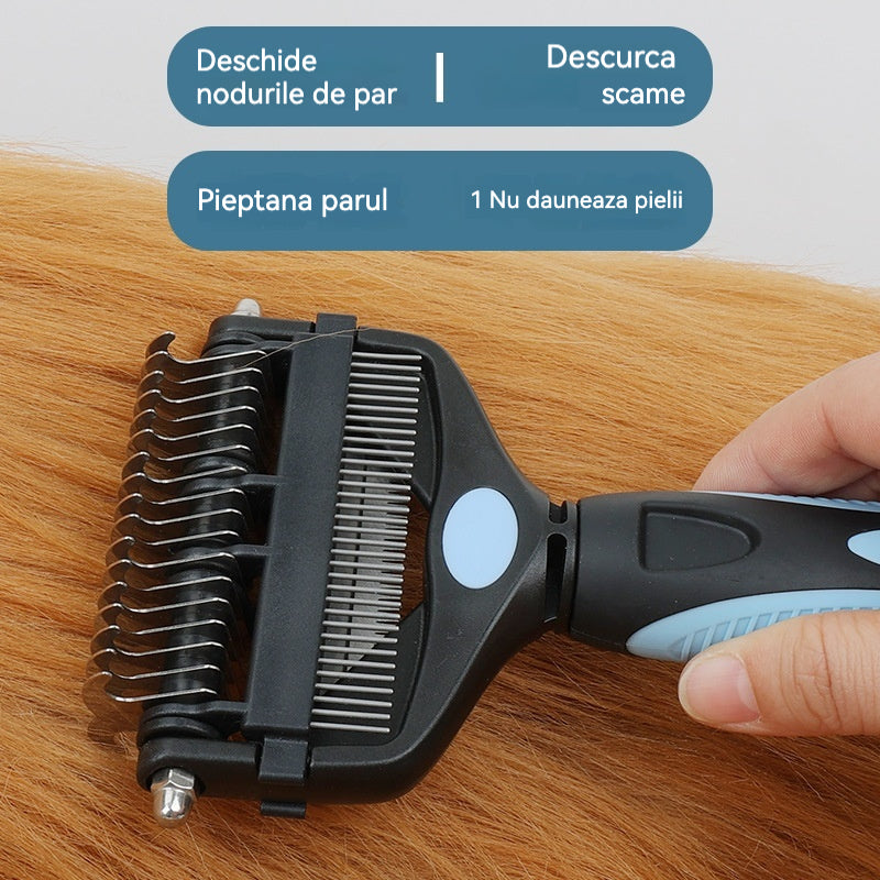 ✨ Perie Multifuncțională 3-în-1 pentru Descâlcirea și Îndepărtarea Părului de Animale: Pieptene Eficient pentru Câini și Pisici