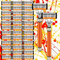 🪒【2 suporturi + 24 de lame ✨】Set de lame de ras pentru bărbați – cu cutie de depozitare