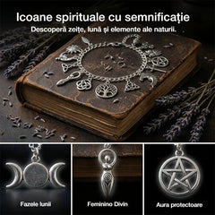🔮✨Brățară cu pandantive vintage, aer mistic pentru femei – Bijuterii cerești, gotice și boho