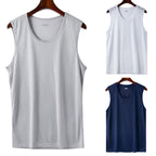 👕【Set de 3 bucăți】Maiouri bărbătești casual din material răcoros tip mătase de gheață ✅ Ușoare, respirabile și cu uscare rapidă