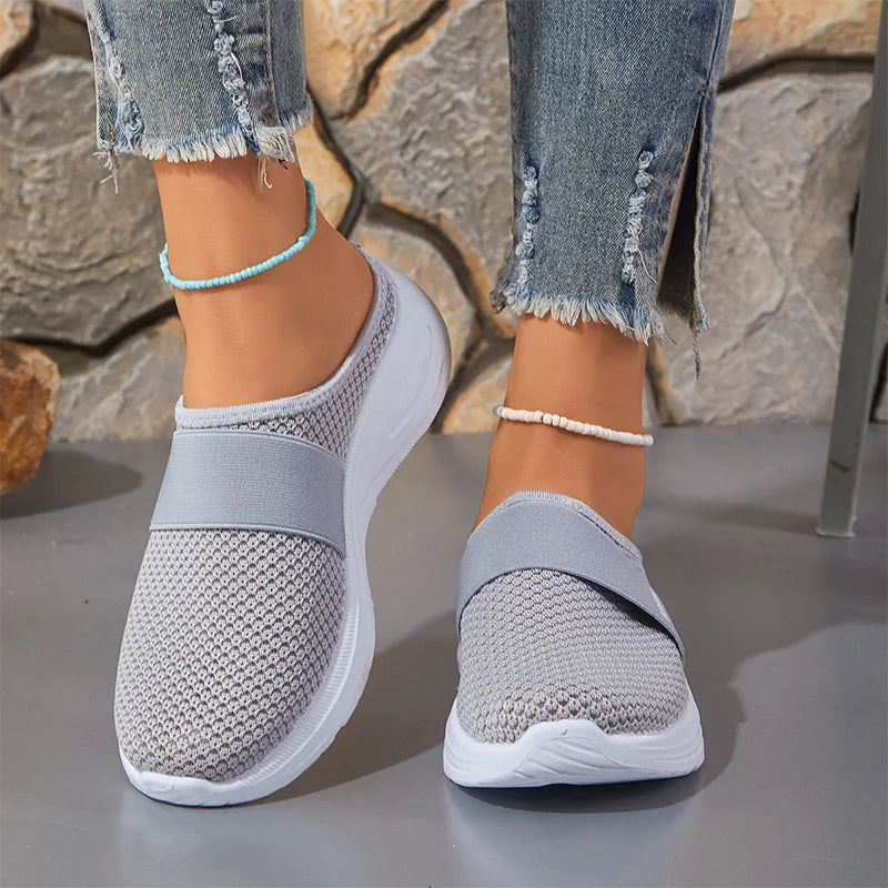 Adidași Dama Tip Saboți cu Pernă de Aer, Pantofi Sport fără Călcâi cu Plasă Respirabilă, Talpă Moale Antiderapantă, Atenuează Presiunea și Durerile de Picioare