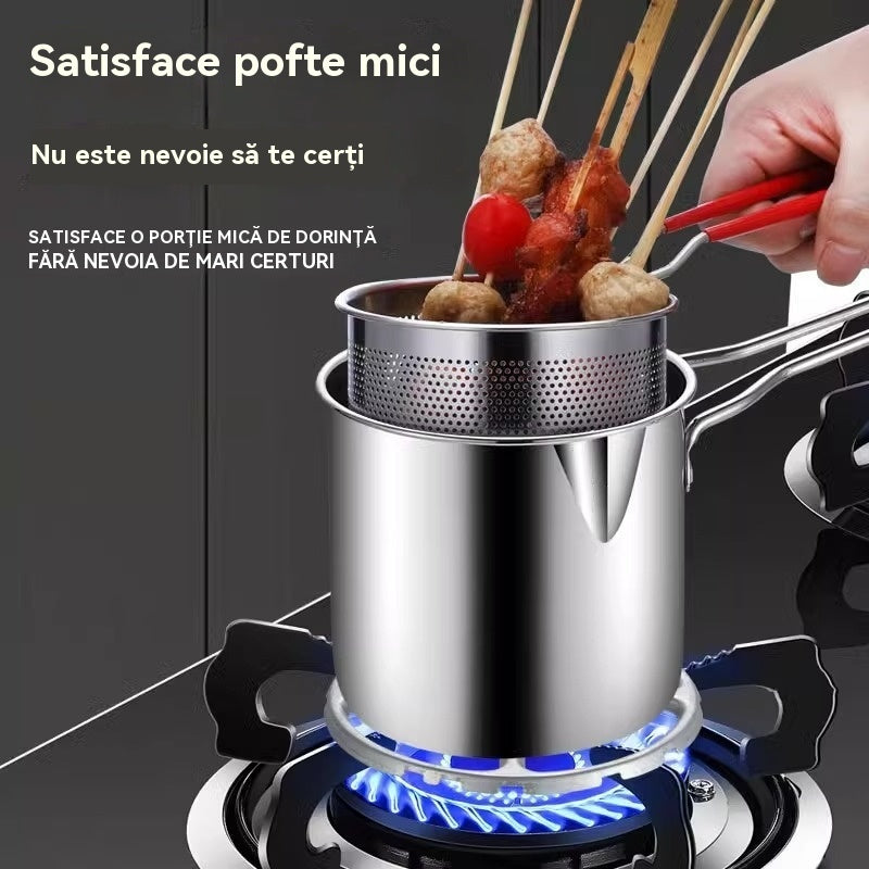 🍱🍢🍖Fgarui de tigaie din oțel inoxidabil
