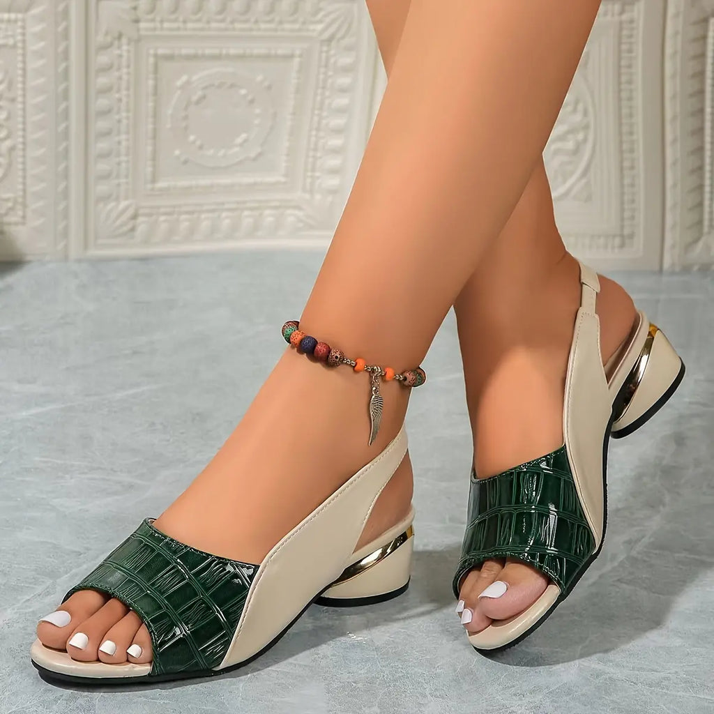 【35-43】Vara stil nou gura de peste toc gros sandale romane dama