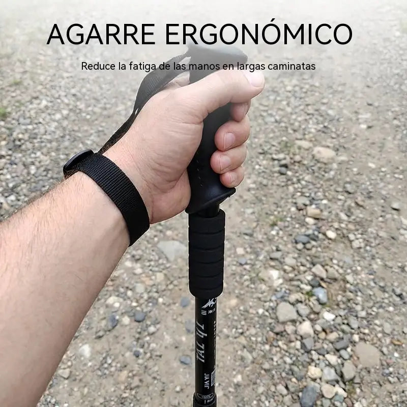 Băț de trekking reglabil din aliaj de aluminiu: durabil, cu absorbție a șocurilor și ușor.