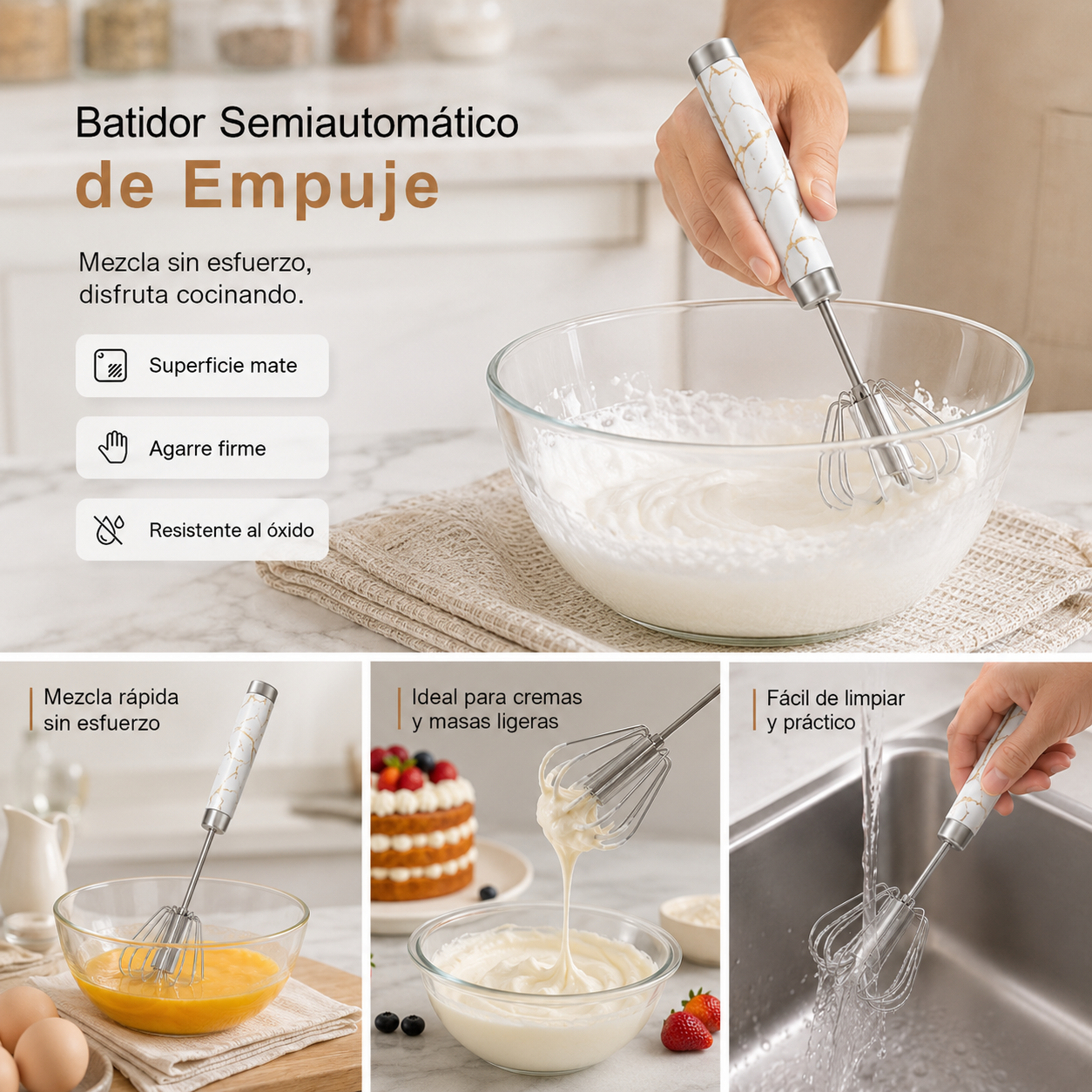 🥳 Cumperi 1 și primești încă 1 GRATUIT! 💞🥚 Tel semiautomat din oțel inoxidabil – Amestecă ouăle și frișca rapid, fără curent electric! ✨