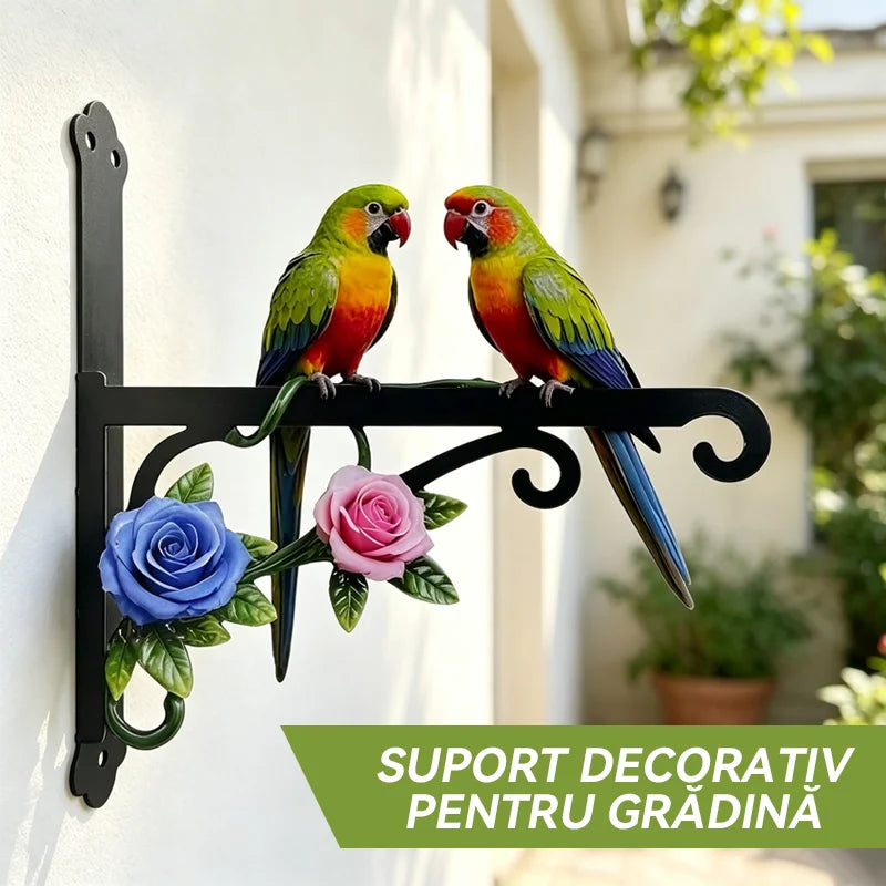 【Decorațiuni de Grădină 2026】Suport de Perete din Fier Forjat pentru Ghivece, Cârlig Decorativ Retro cu Păsări și Flori pentru Curte (6 Modele) ✨