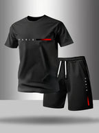 ✨【Plata la livrare】Set sport de vară pentru bărbați, format din 2 piese - tricou confortabil cu mânecă scurtă și pantaloni scurți pentru purtare zilnică și relaxare acasă