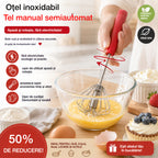 🥳Cumpără 1 Primești 1 Gratuit💪Peste 50.000 de bucăți vândute! 🥚Tel manual semiautomat: se rotește prin simpla apăsare, fără electricitate. Bate ouăle și frișca în doar câteva secunde! ✨