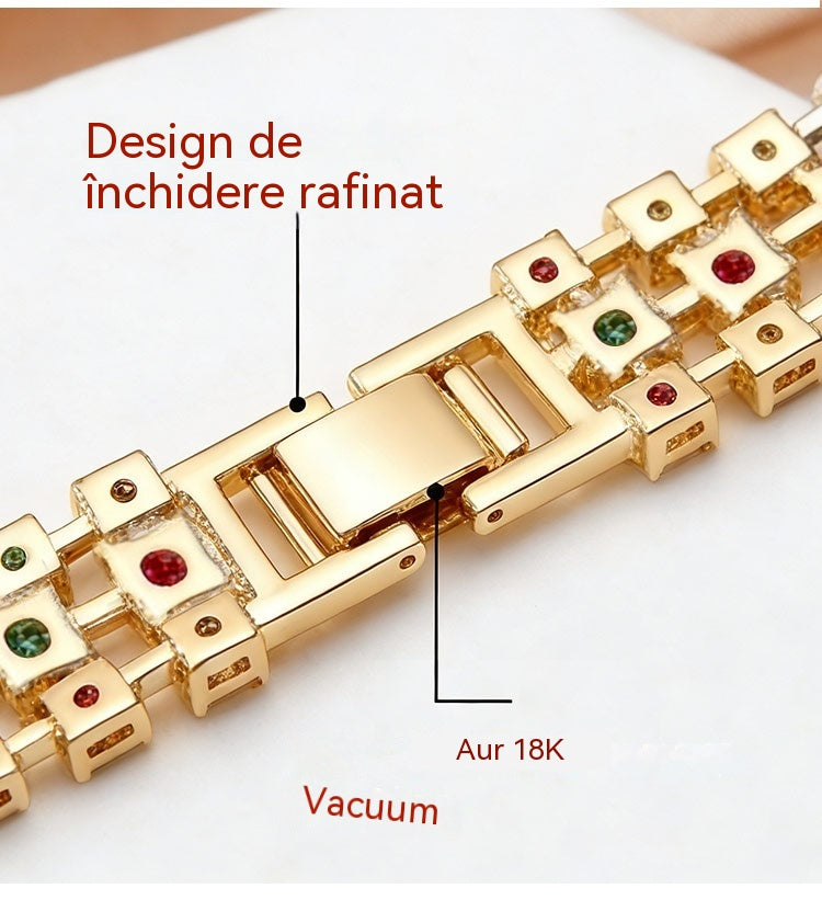 ✨Brățară cu zirconiu cubic geometric, în stil boem, colorată