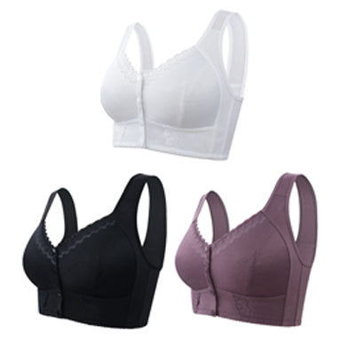 (3/6buc）💕🎁【45kg-155kg】Sutien supradimensionat, respirabil, din bumbac moale, cu nasturi frontali