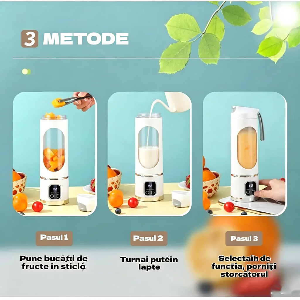 ✨🍹 Blender portabil fără fir 🔥 Design portabil fără fir