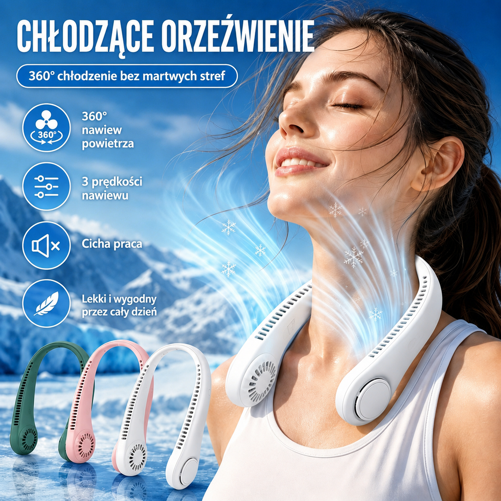 🌬️ Ventilator portabil USB pentru gât – răcoare mereu la îndemână!