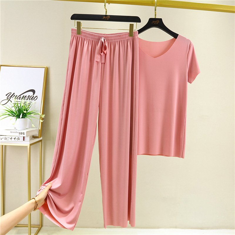 🏆【50%OFF】【M-4XL】Costum din două piese, pantaloni cu mâneci scurte noi, din mătase de gheață