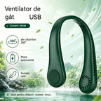 💨 Ventilator Portabil pentru Gât cu Aer Condiționat – Extrem de Silențios, Portabil și Rotativ la 360° – Ideal pentru Vară 🌞