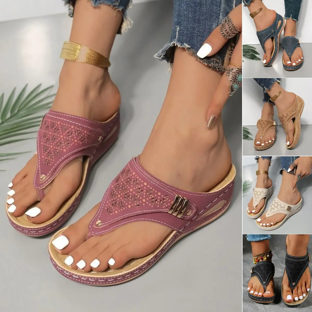 😍🔥[35-43]2026 Papuci papuci antiderapanti confortabili de vara pentru femei. Se potrivește piciorului elegant și confortabil.