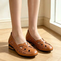 【35-40】Pantofi Eleganți Francezi din Piele Naturală cu Design Perforat și Talpă Moale