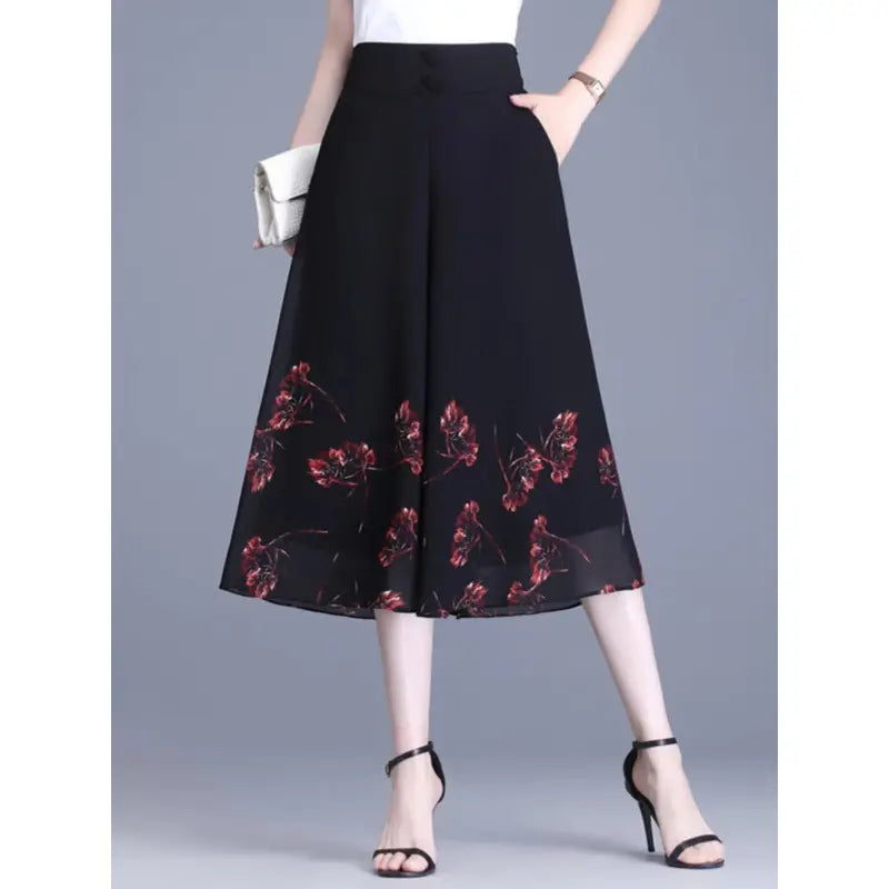 💃🔥2026 pantaloni pantaloni de vară noi de damă, din șifon subțire, tăiați casual, cu talie înaltă (40kg-90kg)