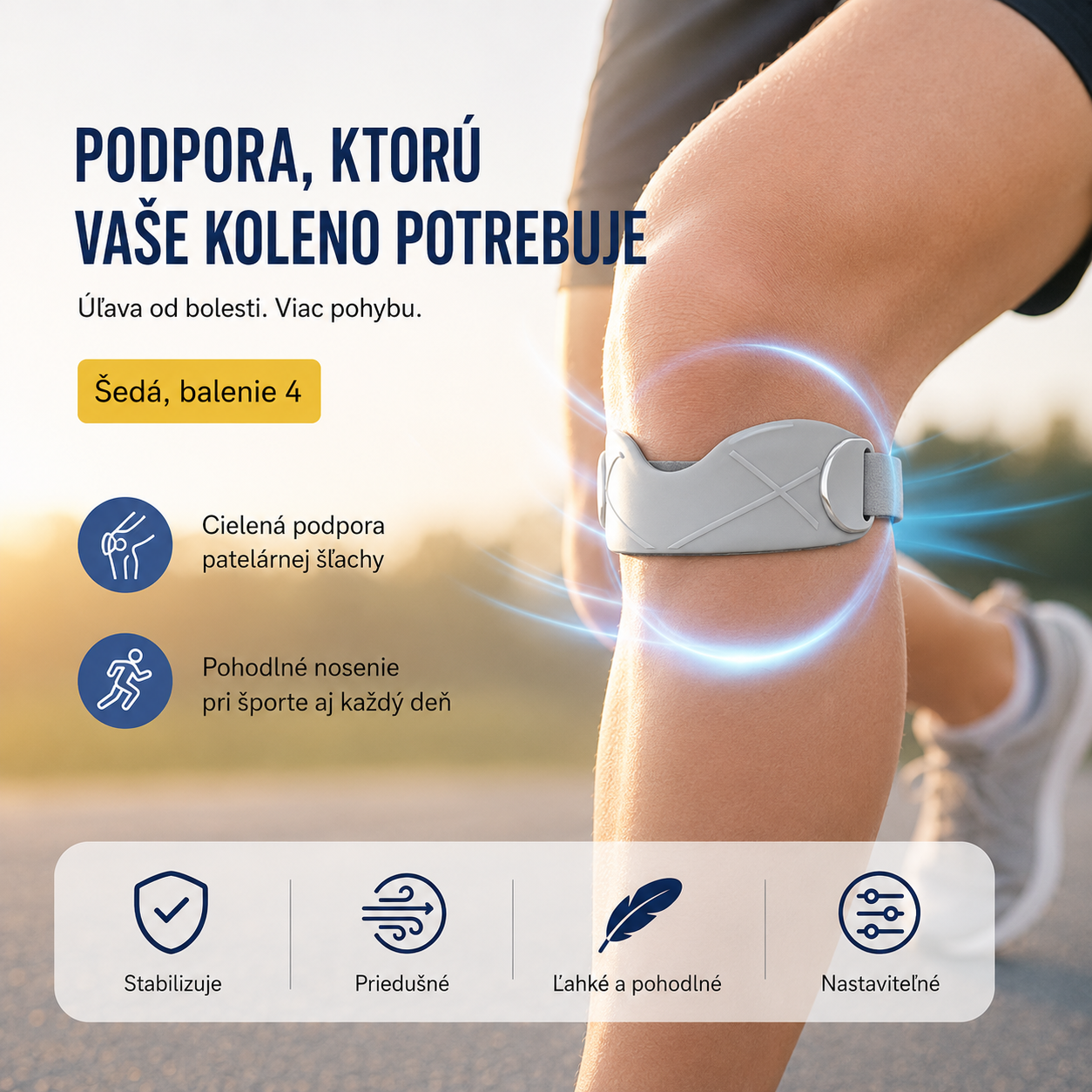 4 perechi la 144 lei🏃‍♀️ Orteză sportivă pentru genunchi👉 Genunchiul are nevoie de timp. Această bandă i-l oferă.