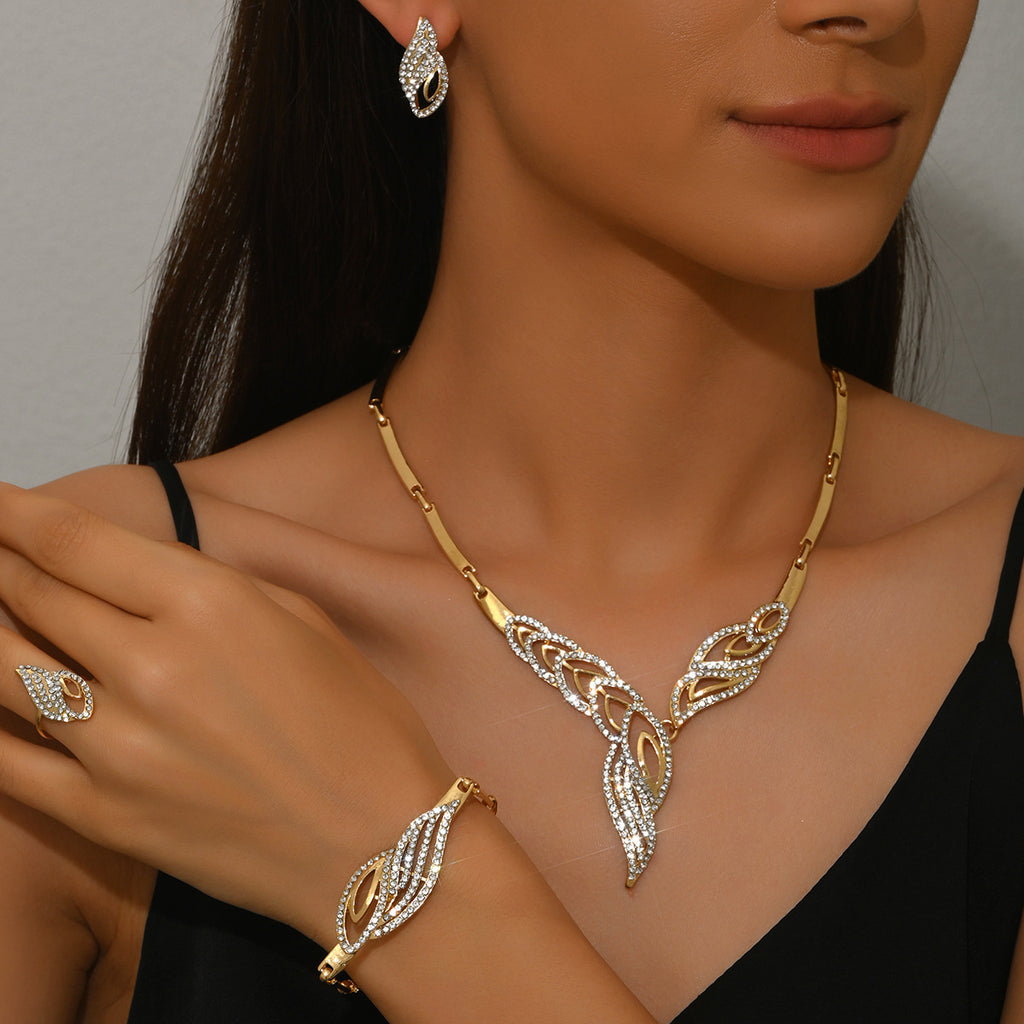 【Inel + Brățară + Cercei + Colier】Set de bijuterii în stil boho, creativ și unic, în stil minimalist.
