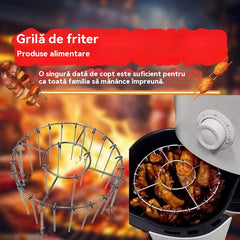 🍢🍖🍗Grătar din oțel inoxidabil 304 cu 24 de țepușe pentru cuptor cu aer cald
