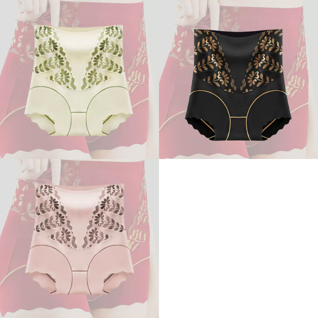 🌸【Set de 5 bucăți】Chiloți confortabili antibacterieni cu talie înaltă Tummy Tuck 👙💖
