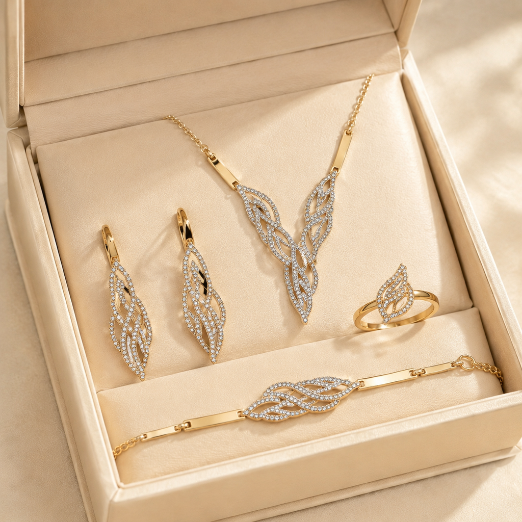 【Inel + Brățară + Cercei + Colier】Set de bijuterii în stil boho, creativ și unic, în stil minimalist.